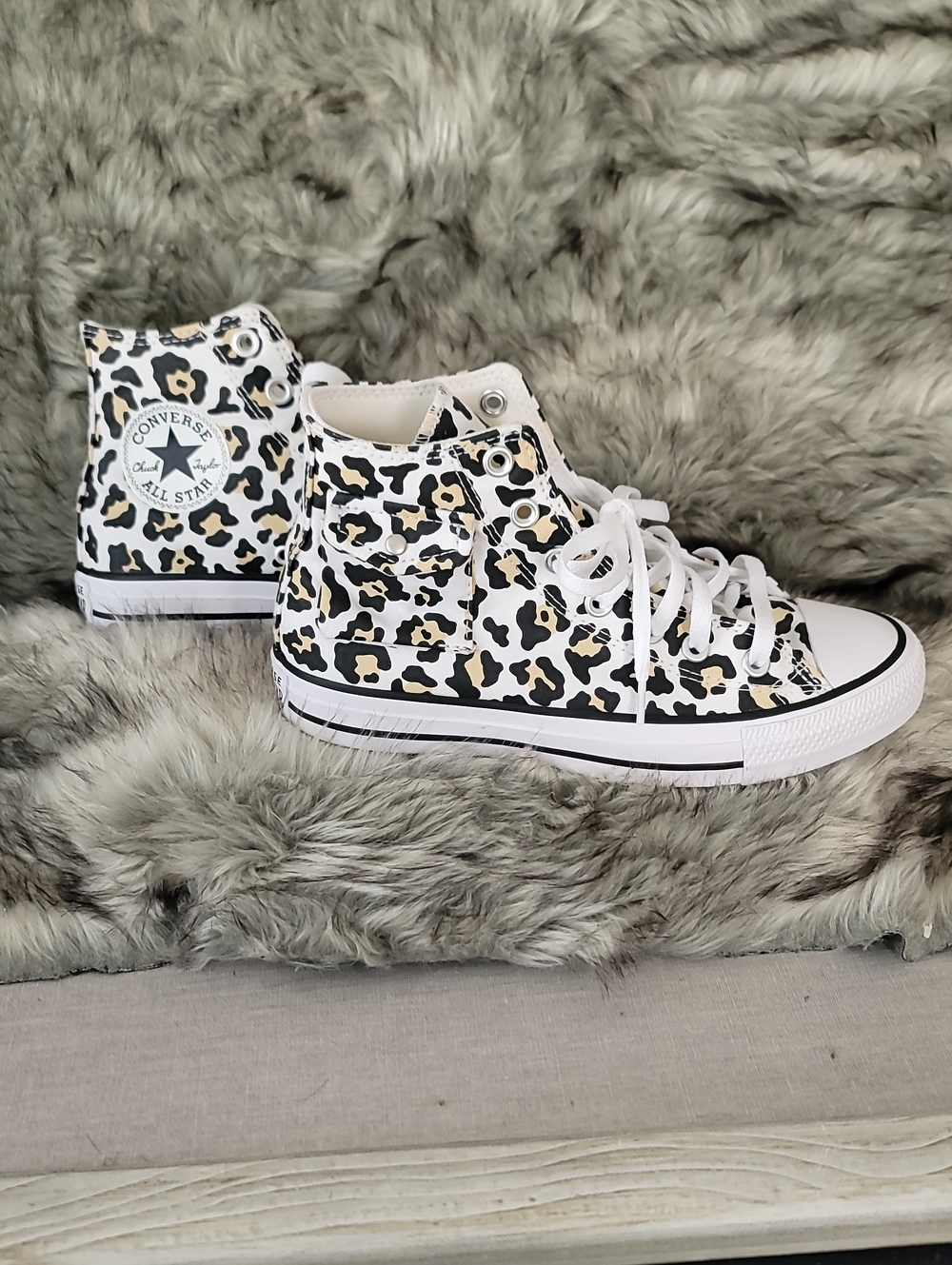 Converse  Chuck Taylor Hi- Top Sneakers Leopard Print Unisex Streetwear